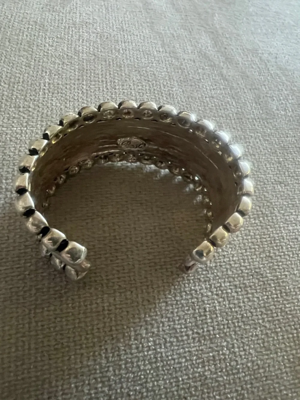 Silver Beaded Cuff Bracelet - Silver - Picture 3 of 7